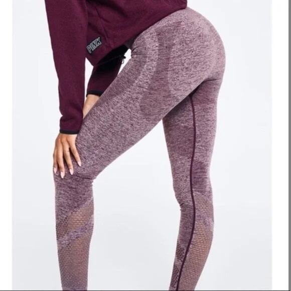 PINK Victoria's Secret Purple Leggings Stretchy Form-Fitting Design XS - Picture 1 of 9